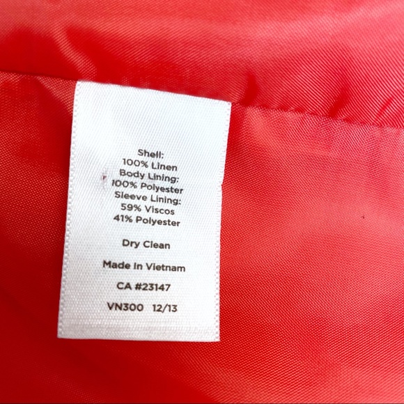 Talbots Fully Lined Single Vent Blazer 100% Linen - Picture 7 of 8